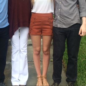 Moon River high waisted lace up shorts